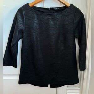 CLUB MONACO black shimmer long sleeve top (XS)